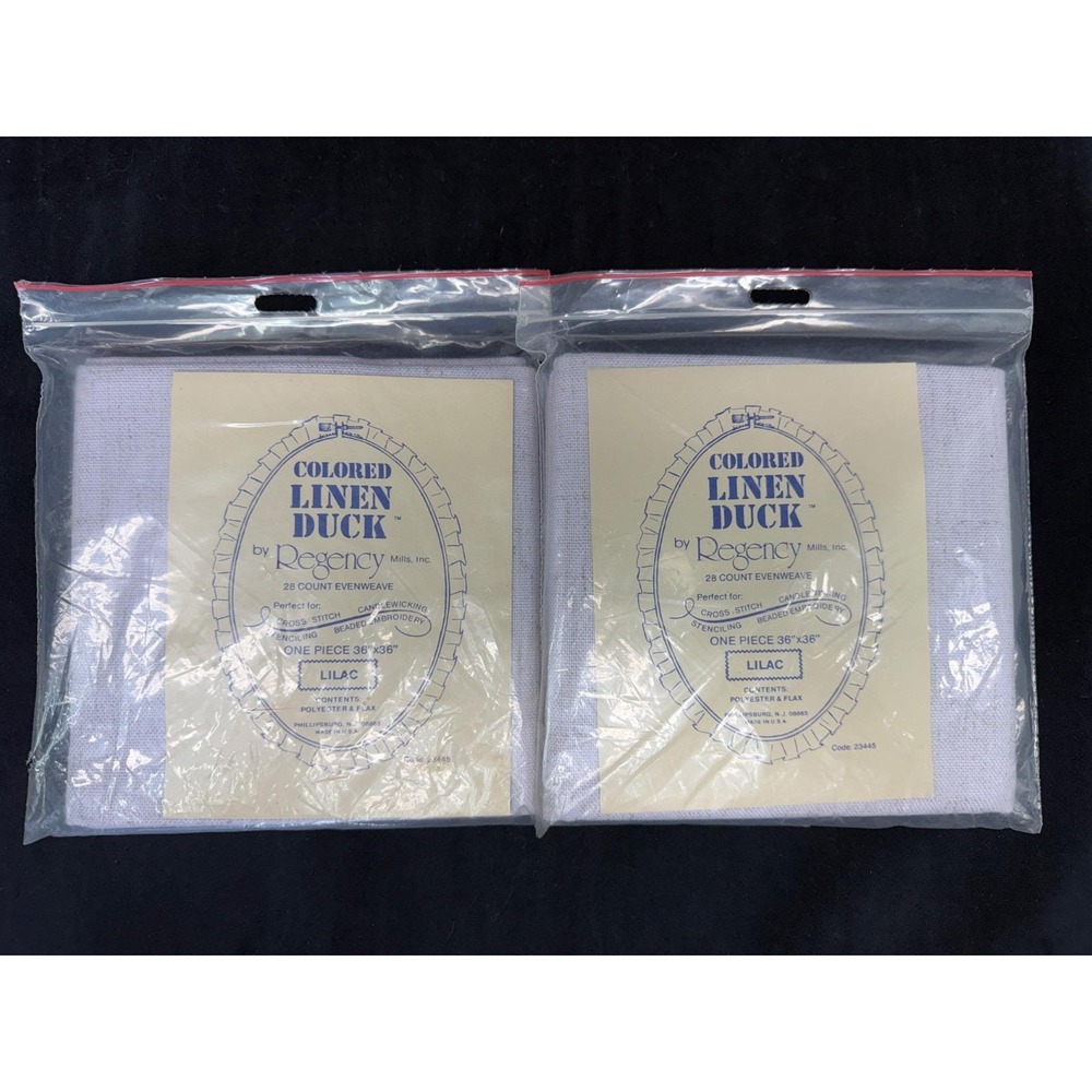 Linen Duck by Regency Mills LILAC 28 Count 36"x36" (2 Packs) Needlework Fabric